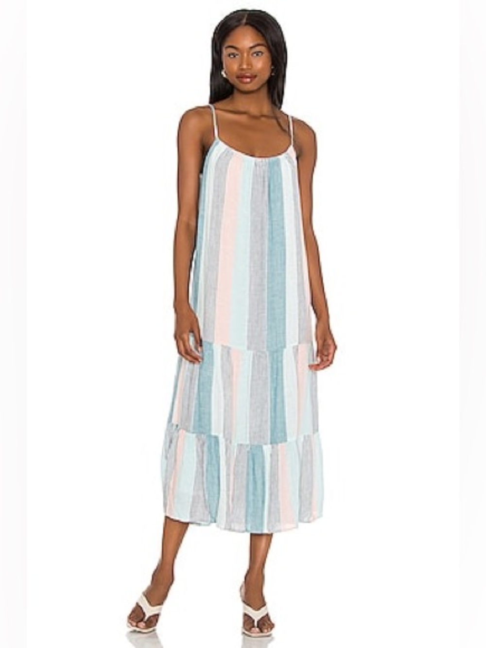 Rails Adora Striped Tiered Midi Dress - Women's Size M
